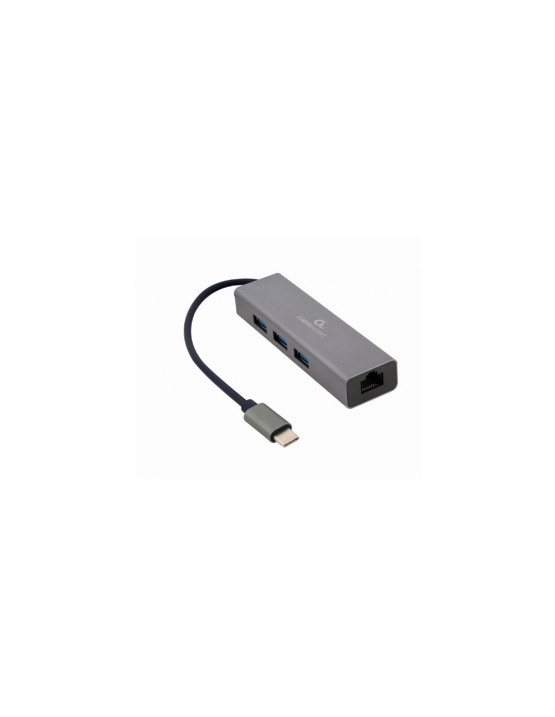 Gembird A-CMU3-LAN-01 hub de interfaz USB 3.2 Gen 1 (3.1 Gen 1) Type-C 5000 Mbit/s Gris