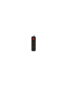 Lanberg PS1-03F-0150-BK base múltiple 1,5 m 3 salidas AC Interior Negro