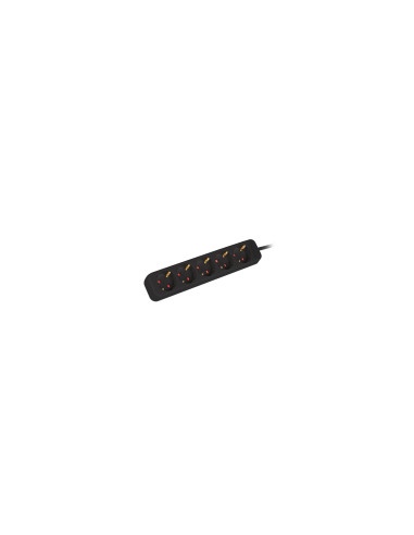Lanberg PS0-05F-0150-BK base múltiple 1,5 m 5 salidas AC Interior Negro