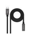 Nanocable Cable Prolongador USB-C 3.2 Gen2x2 20Gbps 3A, 4K/60Hz, USB-C/M-USB-C/H, Negro, 0.5 m
