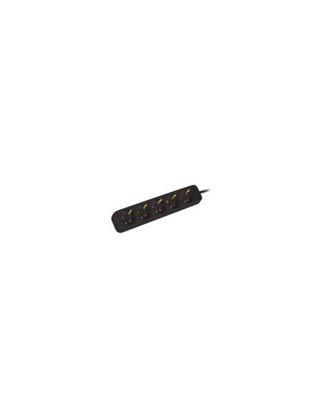 Lanberg PS0-05F-0300-BK base múltiple 3 m 5 salidas AC Interior Negro