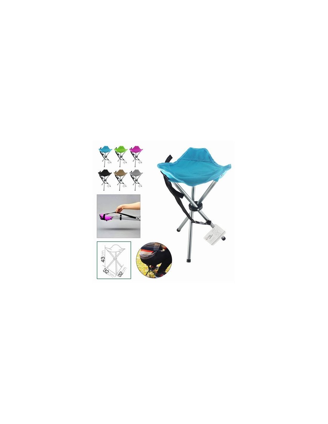 TABURETE PLEGABLE OXFORD 32X32XH43CM COLORES SURTIDOS