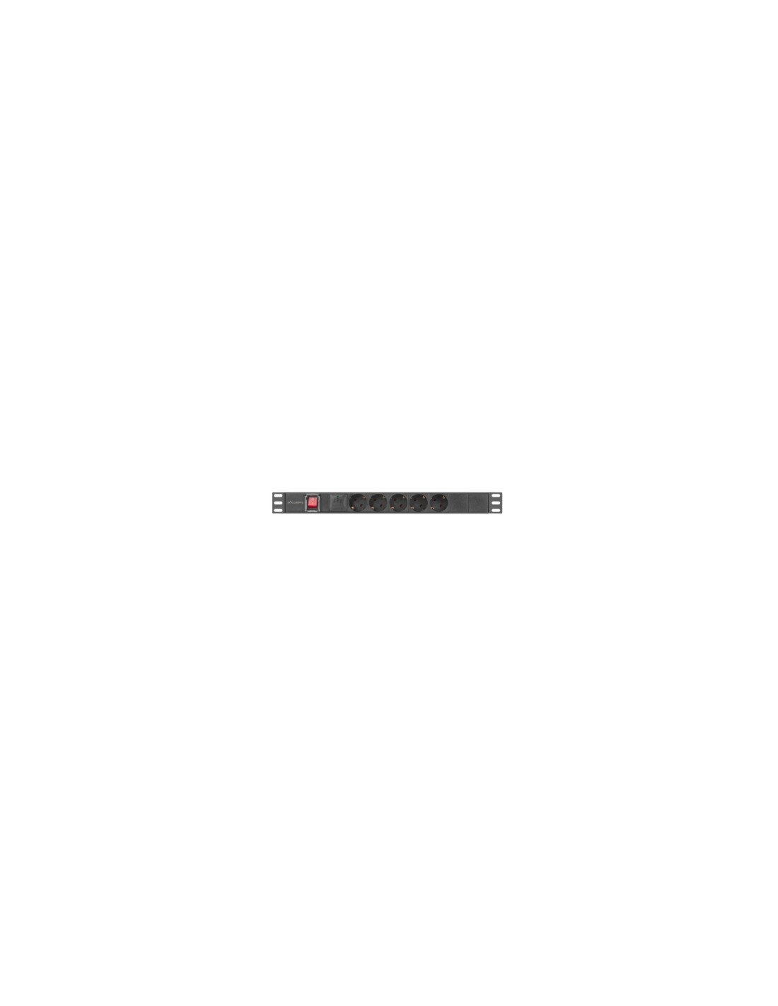 Lanberg PDU-05F-0200-BK unidad de distribución de energía (PDU) 5 salidas AC 1U Negro