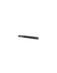 Lanberg PDU-06F-0200-BK unidad de distribución de energía (PDU) 6 salidas AC 1U Negro