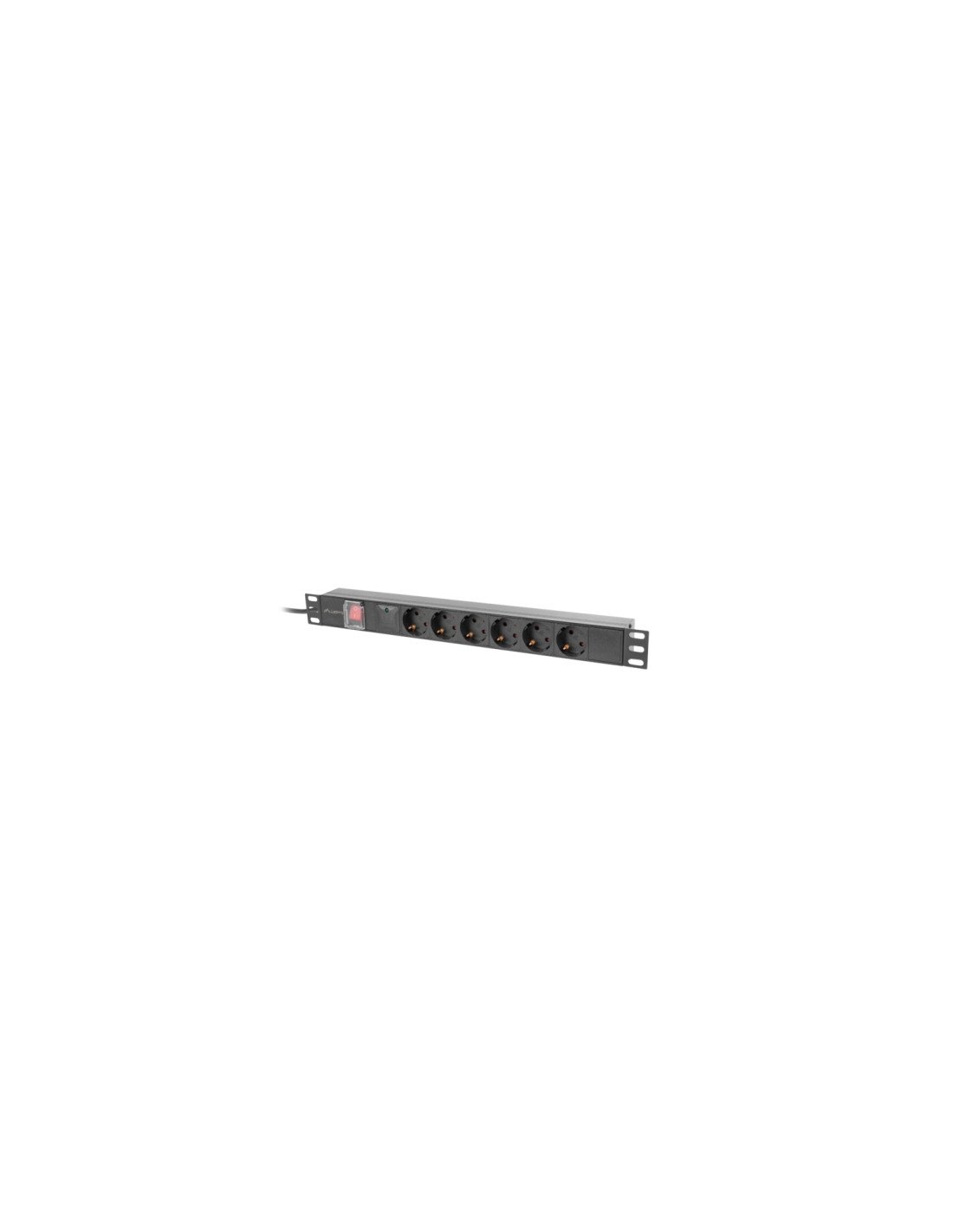 Lanberg PDU-06F-0200-BK unidad de distribución de energía (PDU) 6 salidas AC 1U Negro