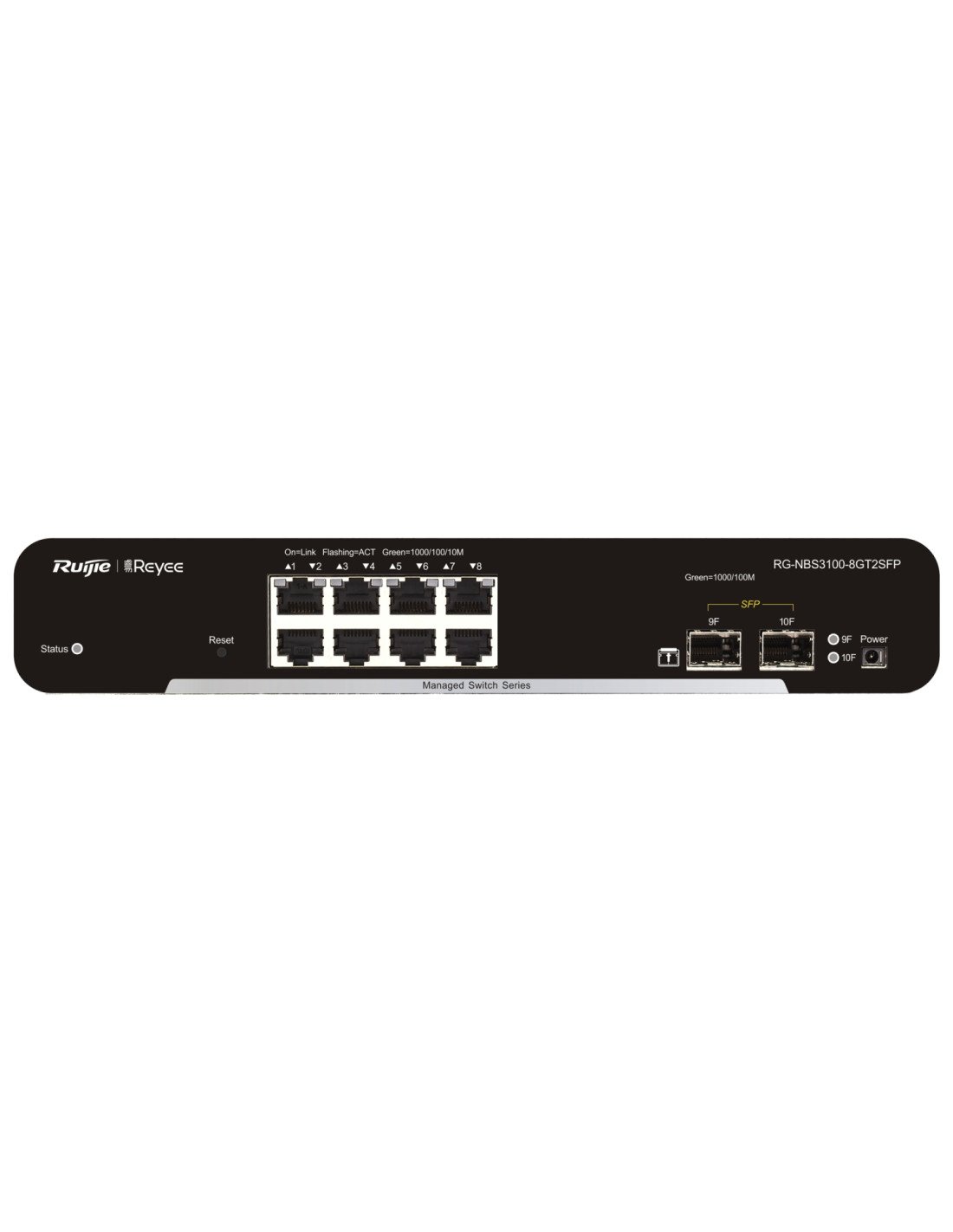 Ruijie Networks RG-NBS3100-8GT2SFP switch Gestionado L2 Gigabit Ethernet (10/100/1000) Negro