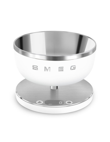 Smeg KSC01WHMWW báscula de cocina Acero inoxidable, Blanco Encimera Alrededor Báscula electrónica de cocina