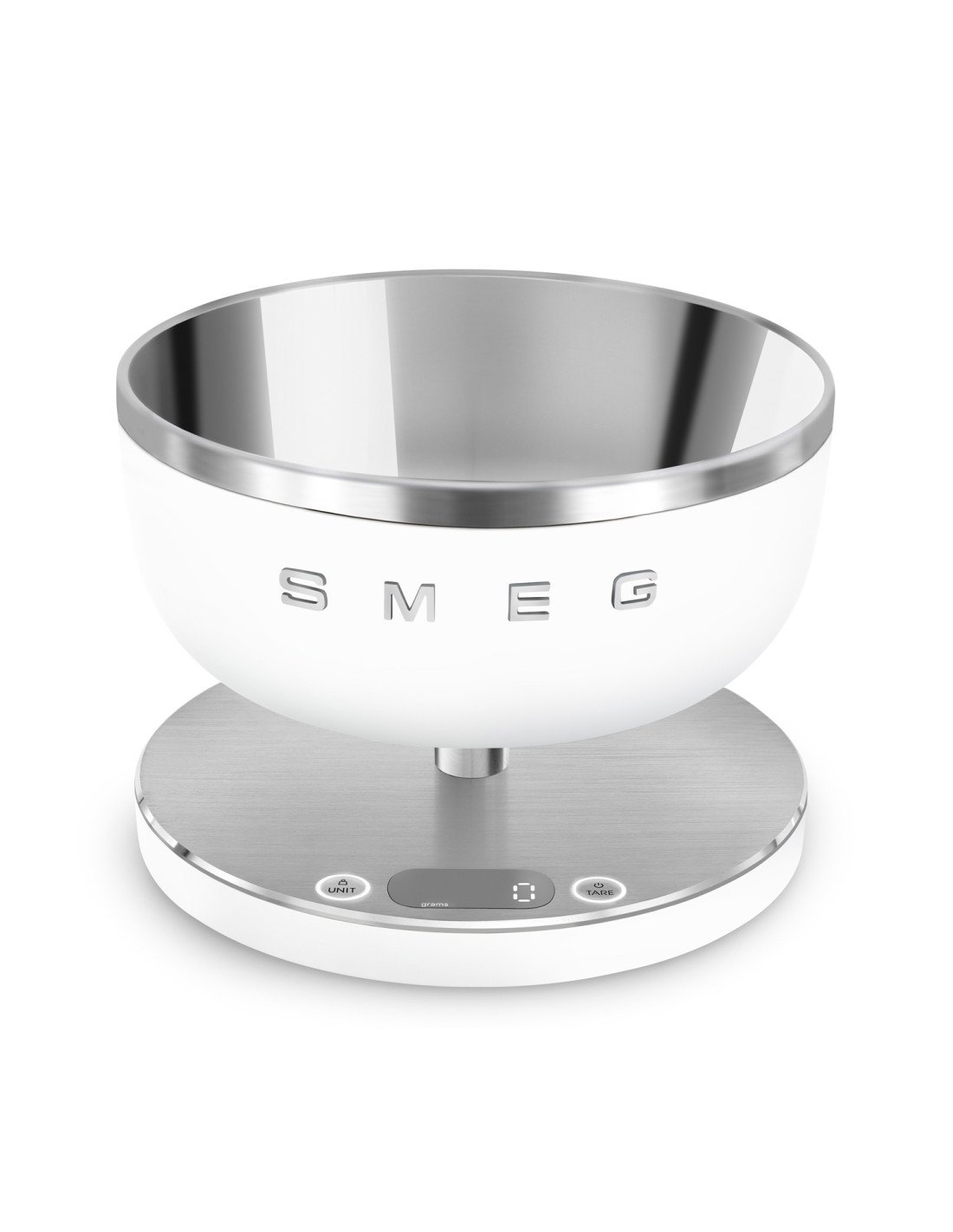 Smeg KSC01WHMWW báscula de cocina Acero inoxidable, Blanco Encimera Alrededor Báscula electrónica de cocina