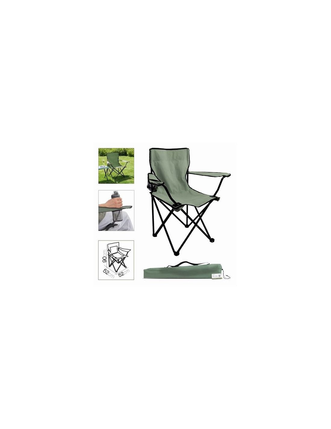 SILLA CAMPING PLEGABLE 52X52X90CM CAQUI