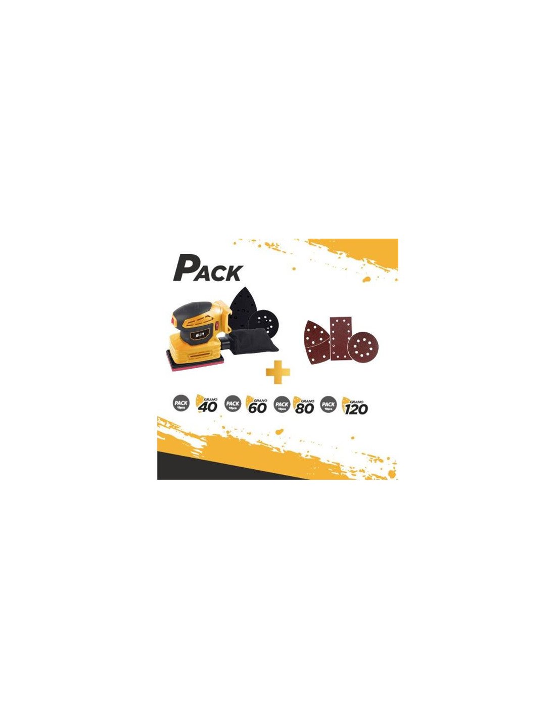 PACK MULTILIJADORA 3 PLACAS 20V 2AH + JUEGO DE 36 LIJAS BLIM