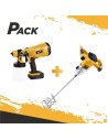 PACK MEZCLADOR ELECTRICO 1500W + PISTOLA PINTAR 20V 2AH BLIM