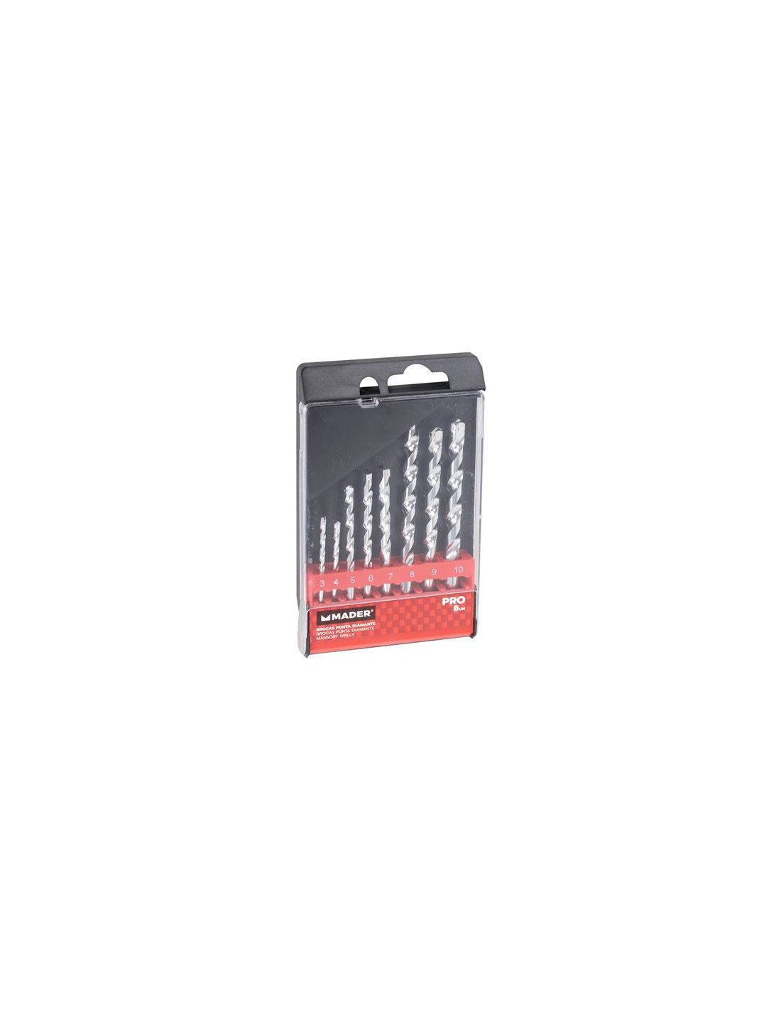 JUEGO 8 PCS BROCAS PUNTA DIAMENTE HORMIGON MADER