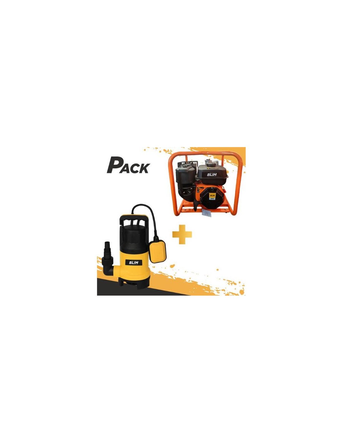 PACK MOTOBOMBA GASOLINA 7HP + BOMBA DE AGUA 400W BLIM