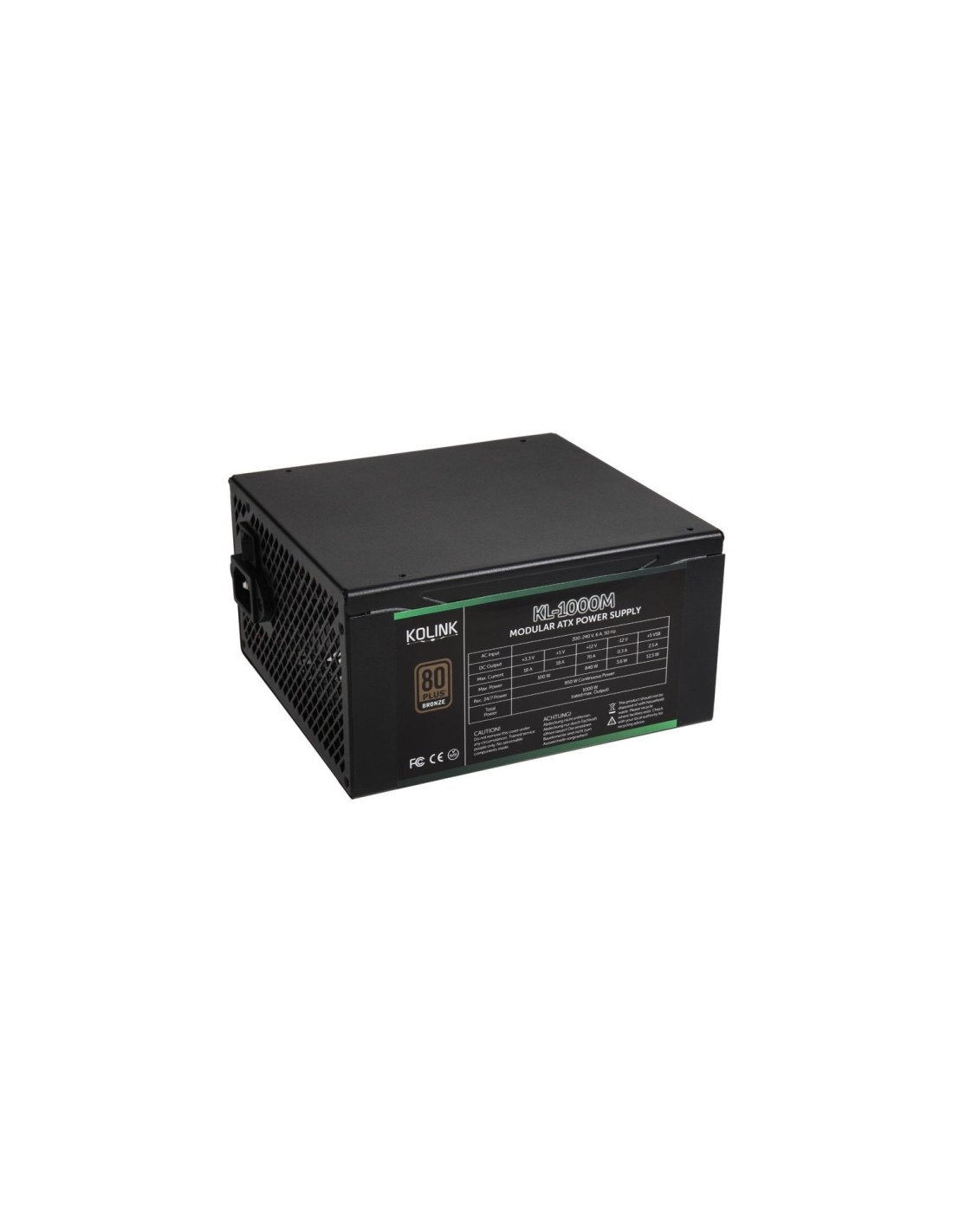 Kolink KL-1000M unidad de fuente de alimentación 1000 W 20+4 pin ATX Negro