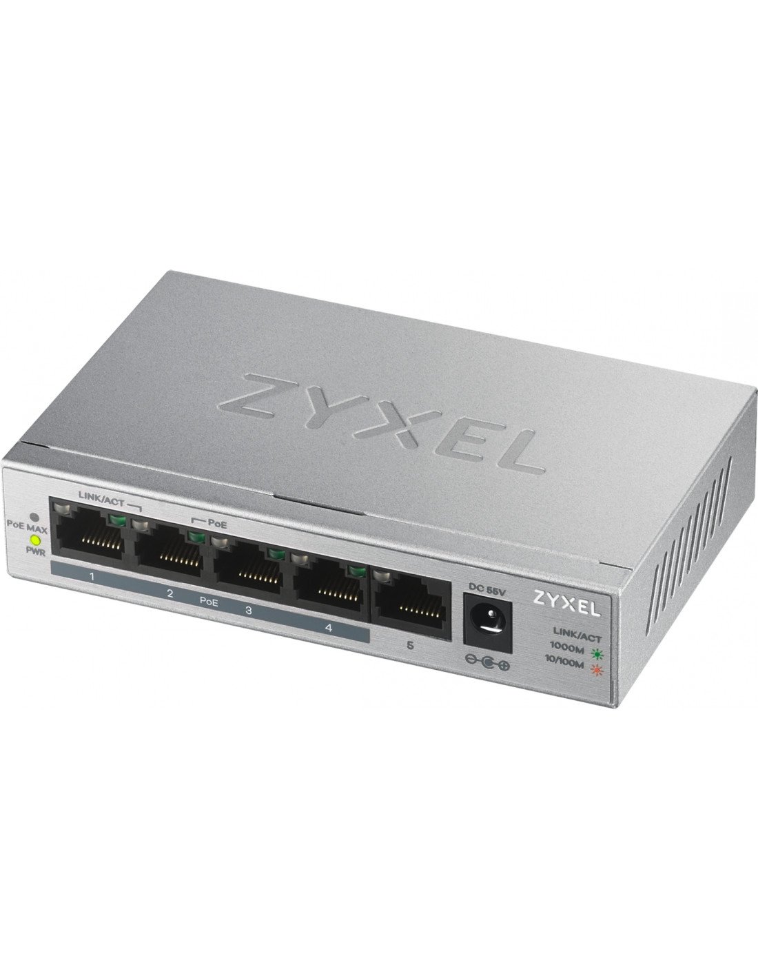 Zyxel GS1005HP No administrado Gigabit Ethernet (10/100/1000) EnergÍ­a sobre Ethernet (PoE) Plata
