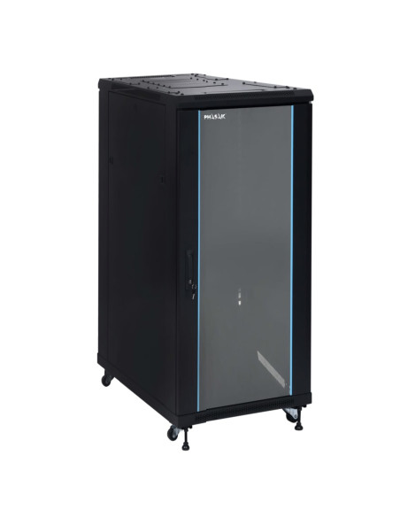 Phasak Armario Rack PRO 19" 27U 600 x 600 negro con ventilación - PHO 6627 (desmontado)
