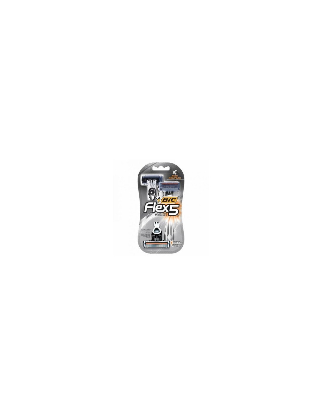 BIC FLEX 5 BLISTER DE 3 CUCHILLAS 5 HOJAS NANO-TECH CON CABEZAL PIVOTANTE 949093