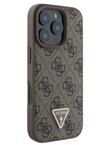 GUESS FUNDA TRIANGLE STRASS IPHONE 16 PRO MAX MARRÓN