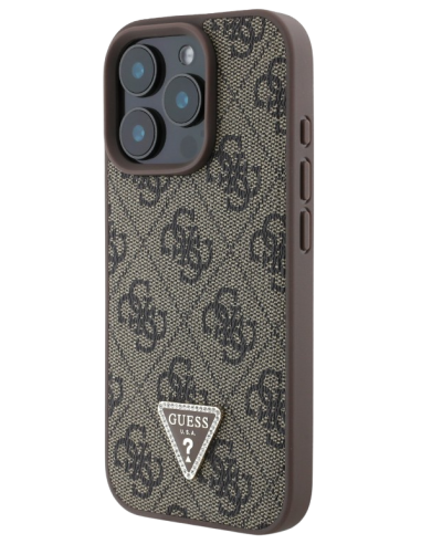 GUESS FUNDA TRIANGLE STRASS IPHONE 16 PRO MAX MARRÓN