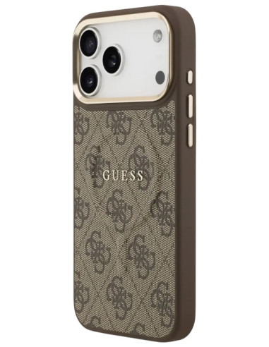 GUESS FUNDA CON MAGSAFE RING IPHONE 17 PRO MAX MARRON