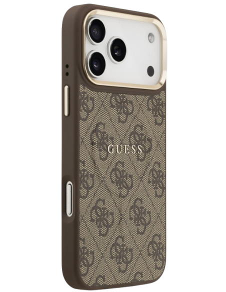 GUESS FUNDA CON MAGSAFE RING IPHONE 17 PRO MAX MARRON