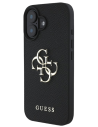 GUESS FUNDA GRAINED IPHONE 16 NEGRO CON LOGO