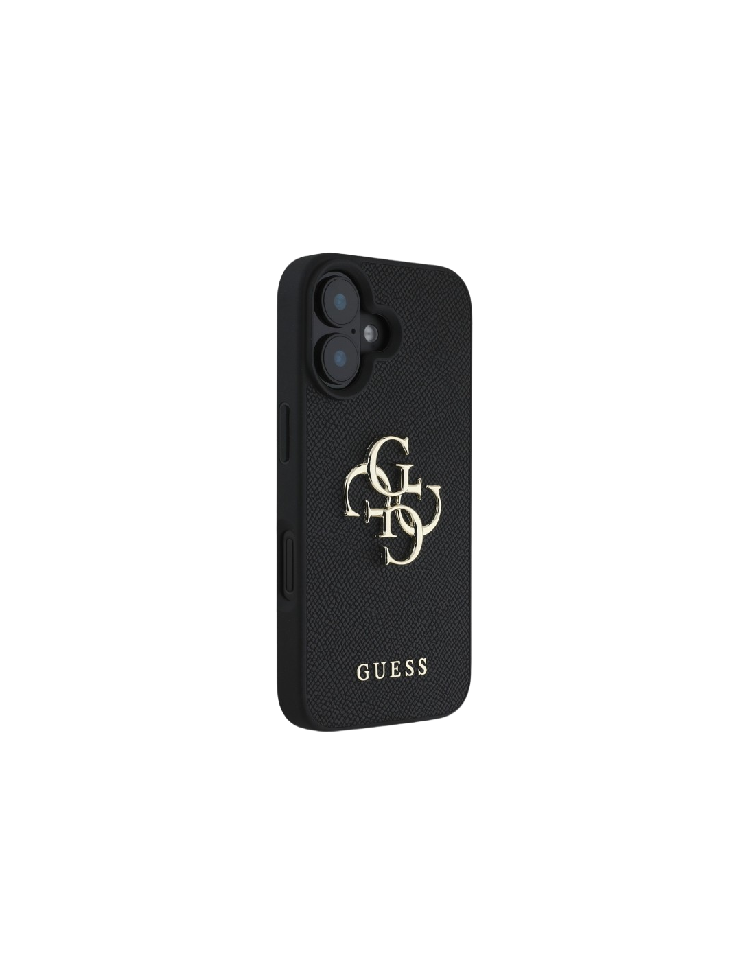 GUESS FUNDA GRAINED IPHONE 16 NEGRO CON LOGO