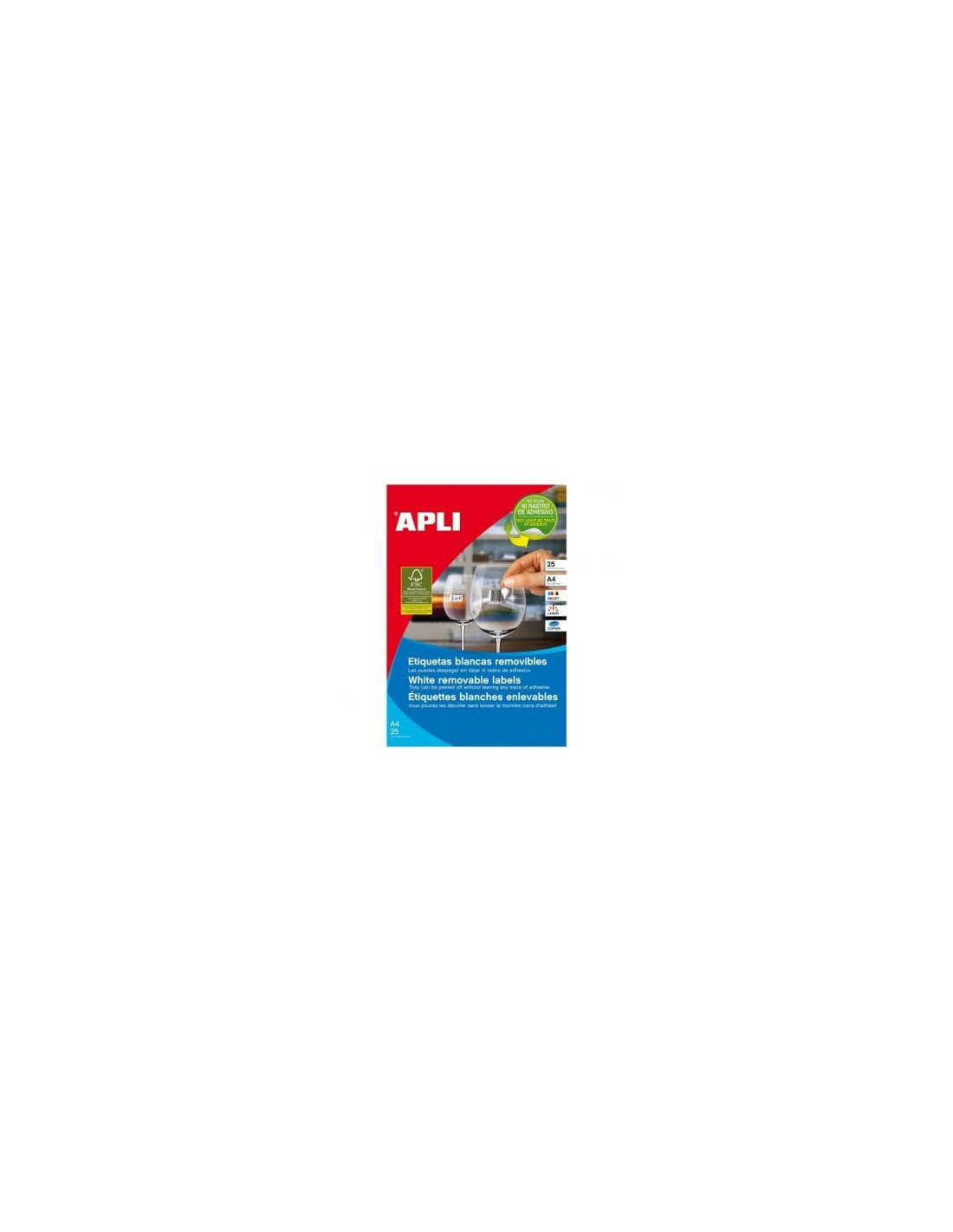 CAJA DE ETIQUETAS ADHESIVAS APLI A4 48.5MM X 25.4MM CIEN HOJAS 03054