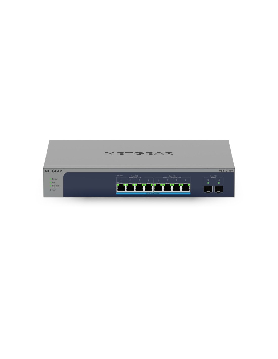 Netgear MS510TXUP switch Gestionado L2/L3/L4 10G Ethernet (100/1000/10000) EnergÍ­a sobre Ethernet (PoE) Gris, Azul