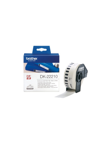 Brother DK-22210 cinta para impresora de etiquetas Negro sobre blanco
