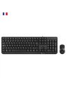 NGS Cocoa Kit, AZERTY, FR teclado Ratón incluido USB Francés Negro