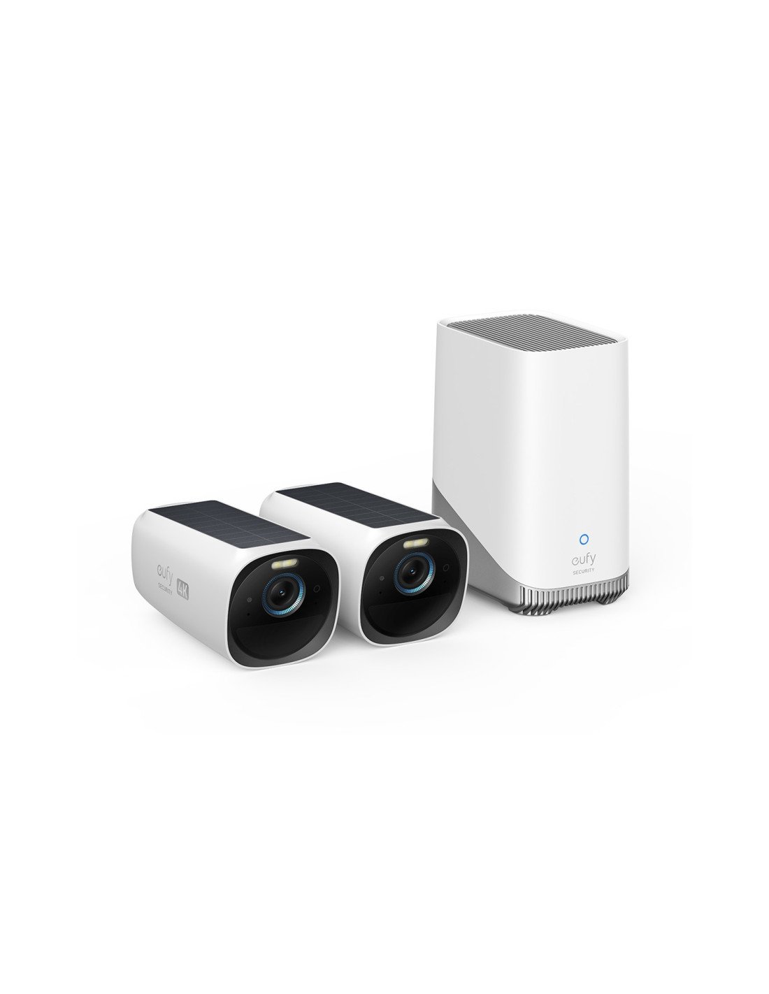 Eufy Kit de 2 cámaras eufyCam 3 de Security, cámara de seguridad 4K con panel solar integrado, IA de reconocimiento facial, cáma