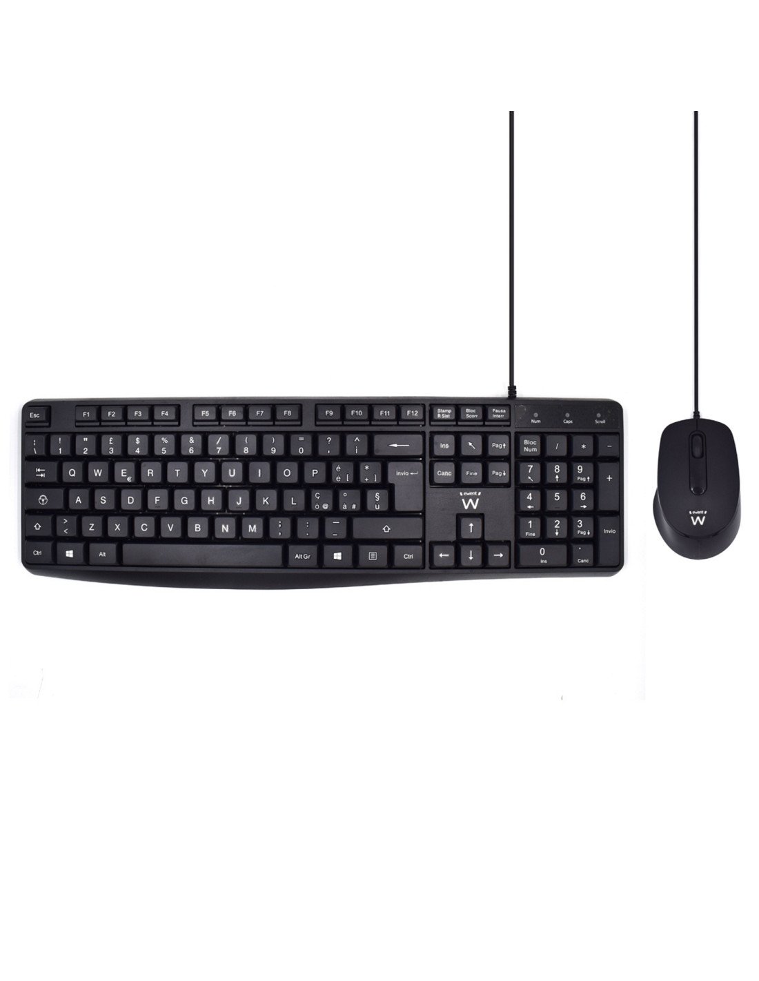 Ewent EW3005 teclado Ratón incluido Oficina USB QWERTY Italiano Negro