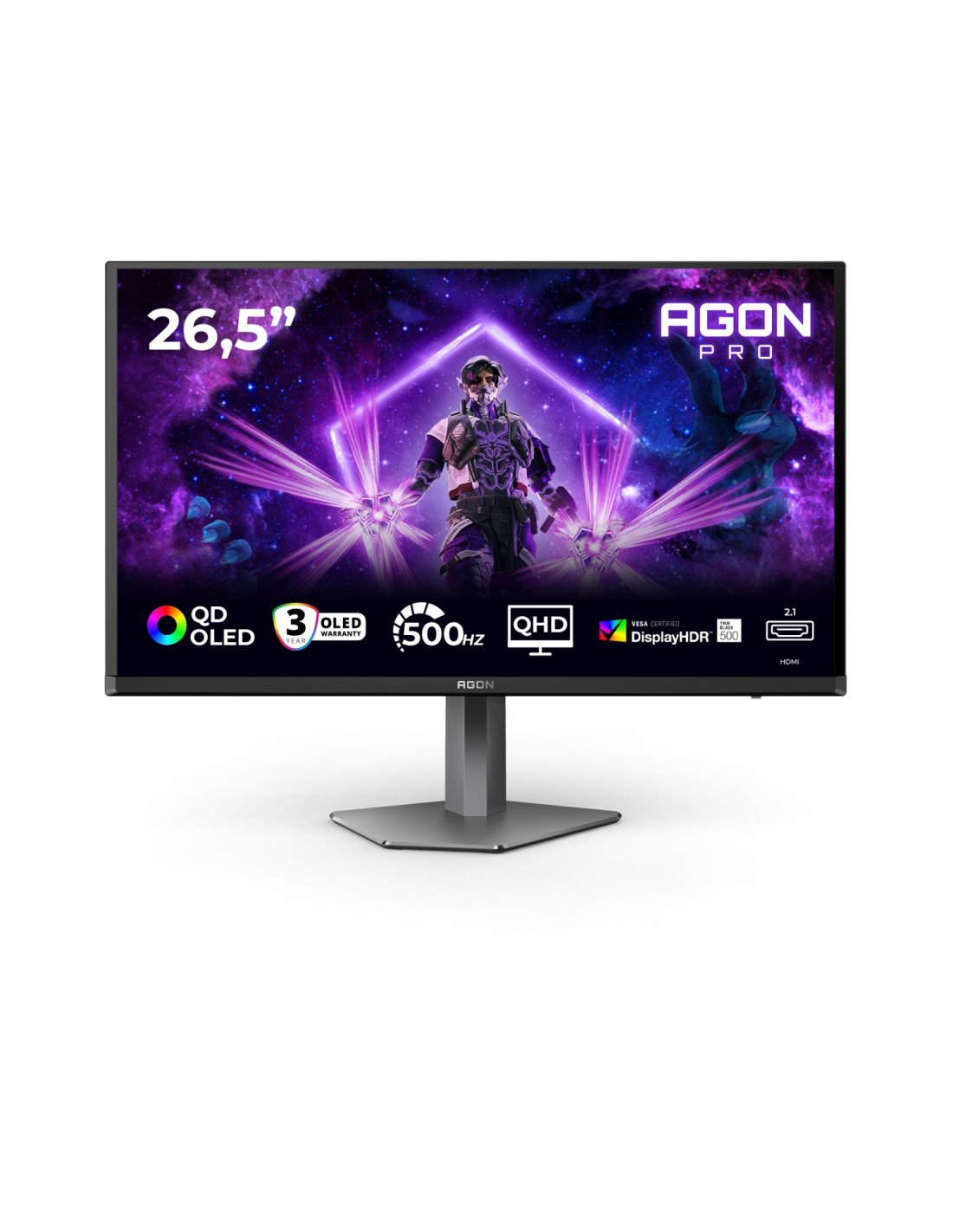 AOC AGON PRO AG276QKD2 pantalla para PC 67,3 cm (26.5") 2560 x 1440 Pixeles Quad HD QD-OLED Negro, Gris
