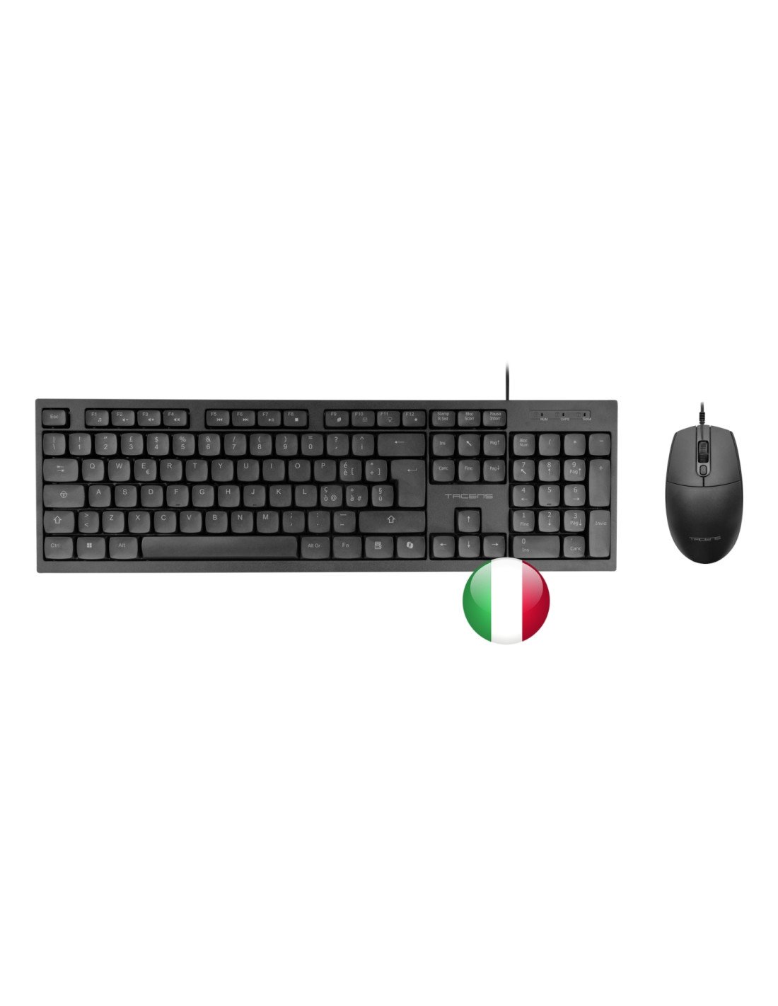 Tacens Anima ACP02IT teclado Ratón incluido Hogar / Oficina USB QWERTY Italiano Negro