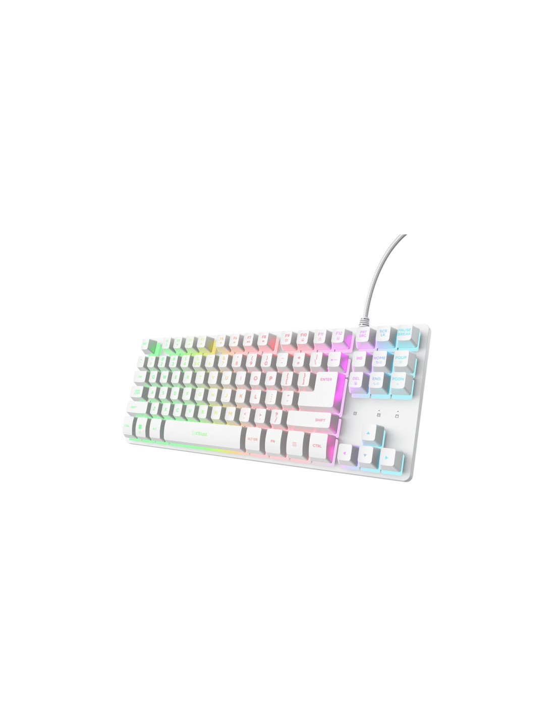 Trust GXT 833W Thado TKL teclado Juego USB QWERTY Español Blanco