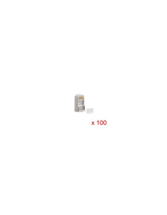 CONECTOR DE RED RJ45 LANBERG PARA CABLEADO FTP CAT6 BOLSA DE 100 UNIDADES PLS-6000