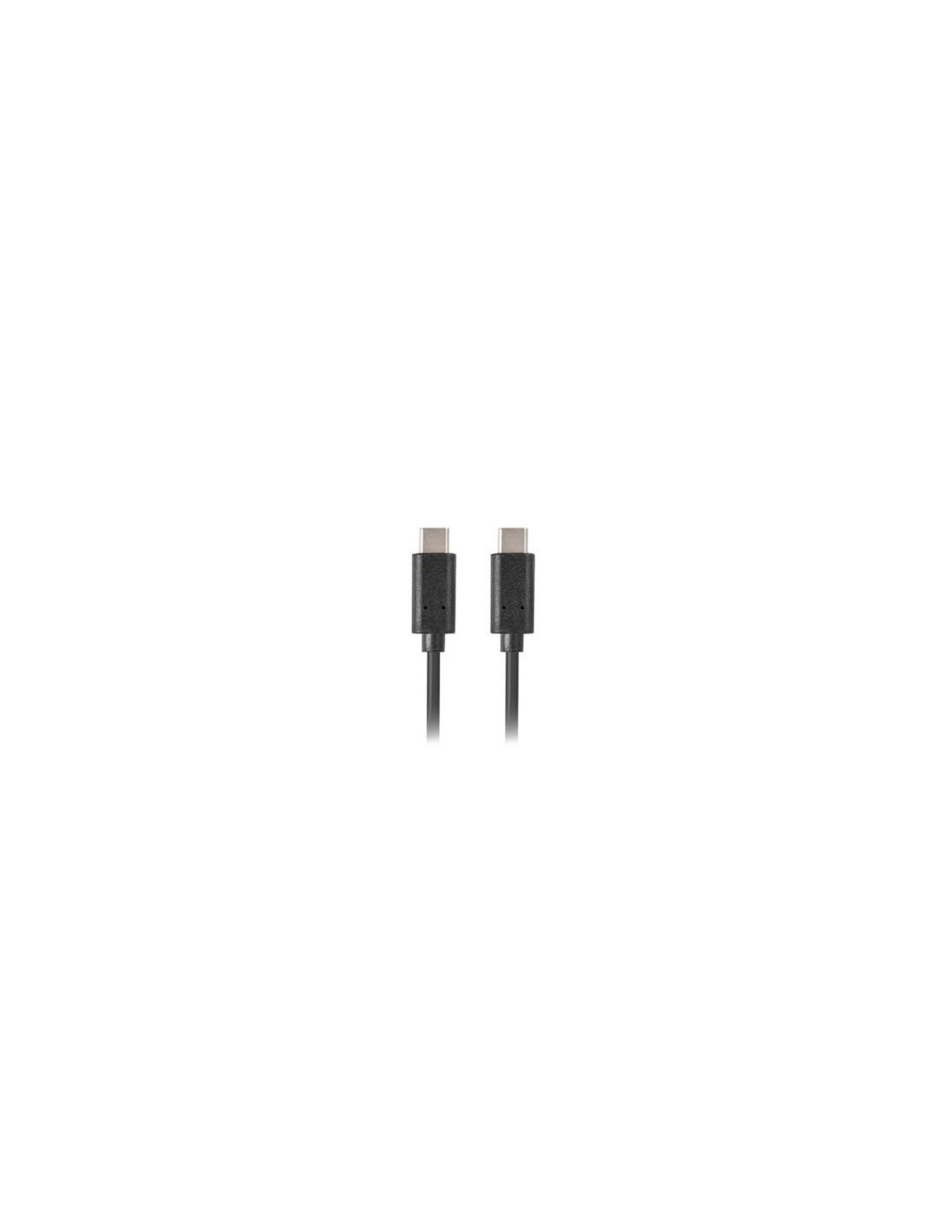 CABLE LANBERGB USB-C MACHO A USB-C MACHO 0.5M NEGRO CA-CMCM-10CU-0005-BK