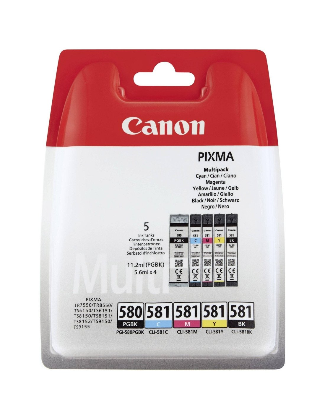 CARTUCHO CANON PGI-580 CLI-581 MULTIPACK 2078C005