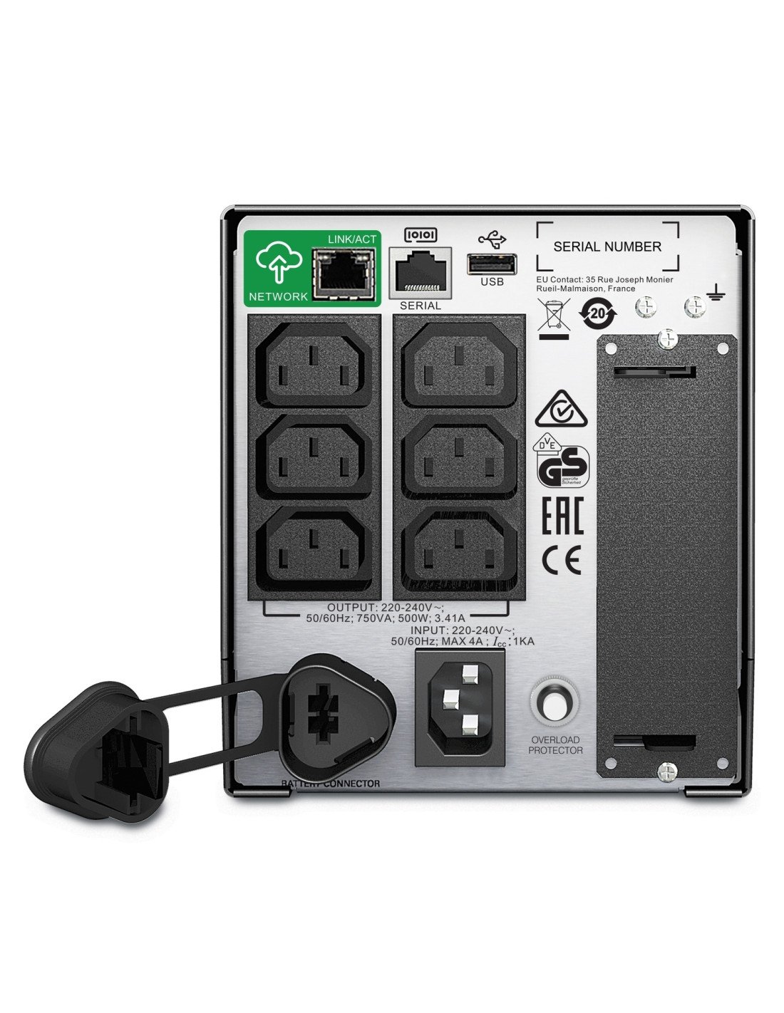 Sais linea interactiva apc sistema de alimentacion interrumpida UPS 750va 500 W 6 salidas AC negro SMT750IC