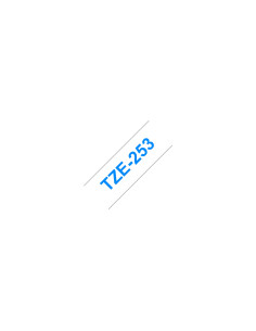 Brother TZE-253 cinta para impresora de etiquetas Azul sobre blanco 2