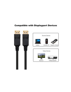 Ewent EC1406 cable DisplayPort 2 m Negro