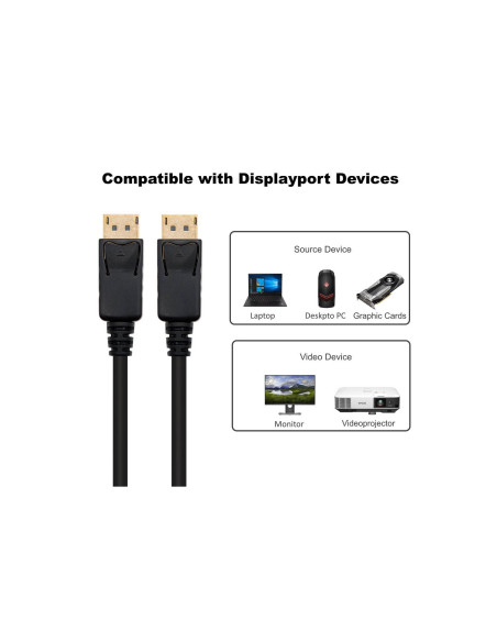 Ewent EC1406 cable DisplayPort 2 m Negro