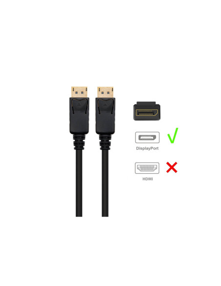 Ewent EC1406 cable DisplayPort 2 m Negro