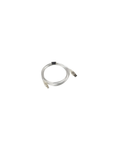 Lanberg CA-USBA-12CC-0018-TR cable USB 1,8 m USB 2.0 USB B Transparente