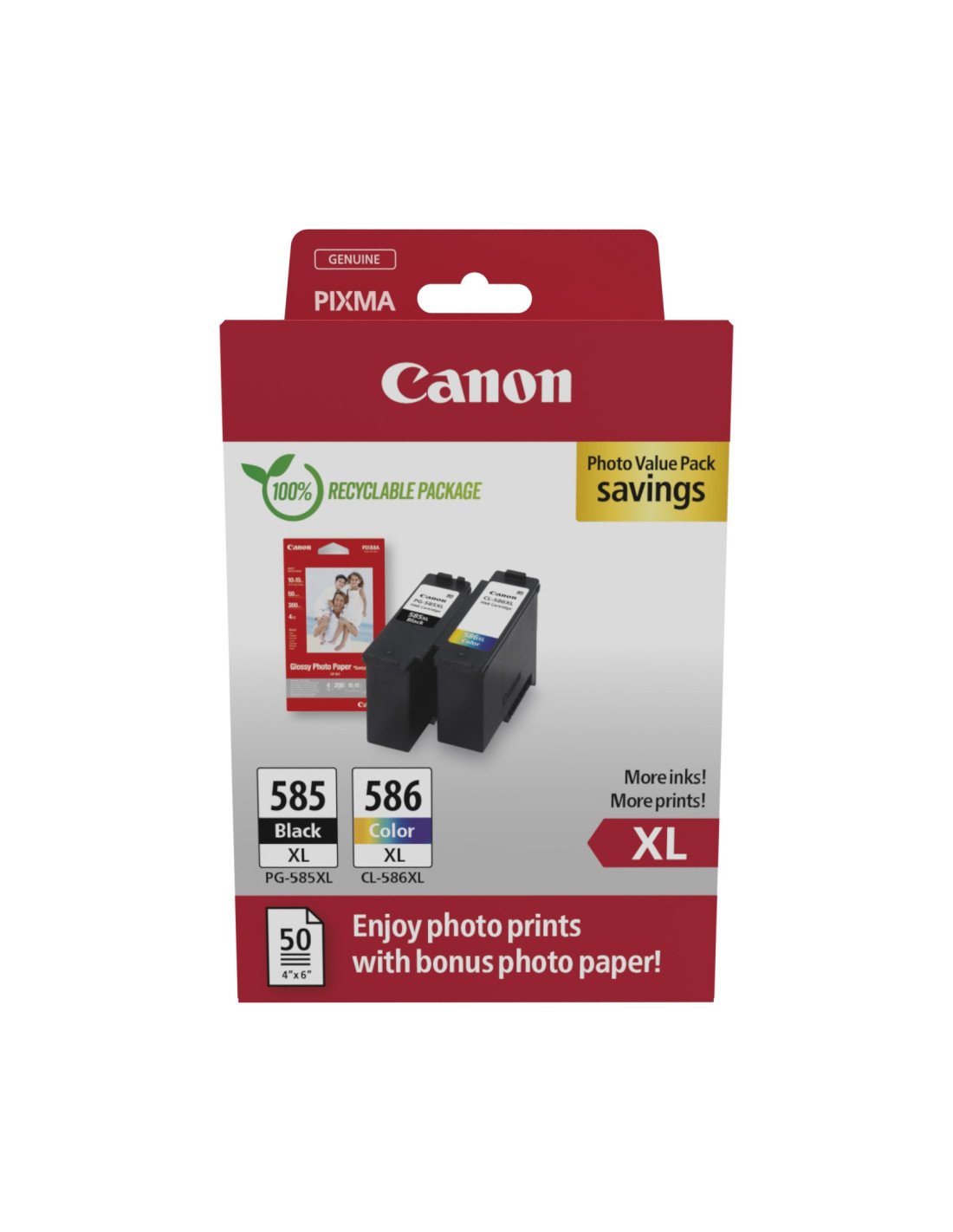 Canon PG-585XL/CL-586XL Pack Alto rendimiento Negro, Color