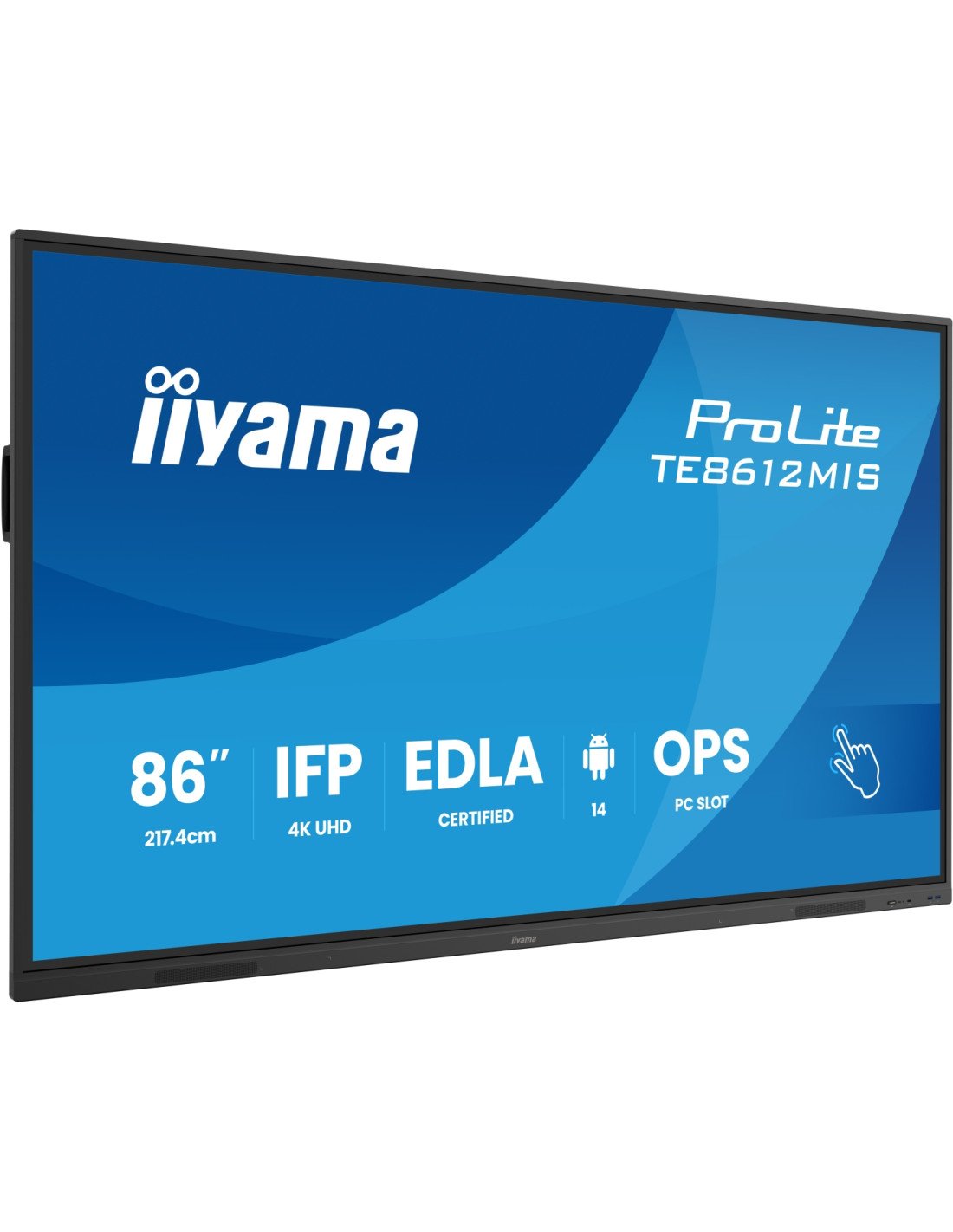 iiyama TE8612MIS-B4AG pantalla de señalización Panel plano interactivo 2,17 m (85.6") LCD Wifi 400 cd / m² 4K Ultra HD Negro Pan