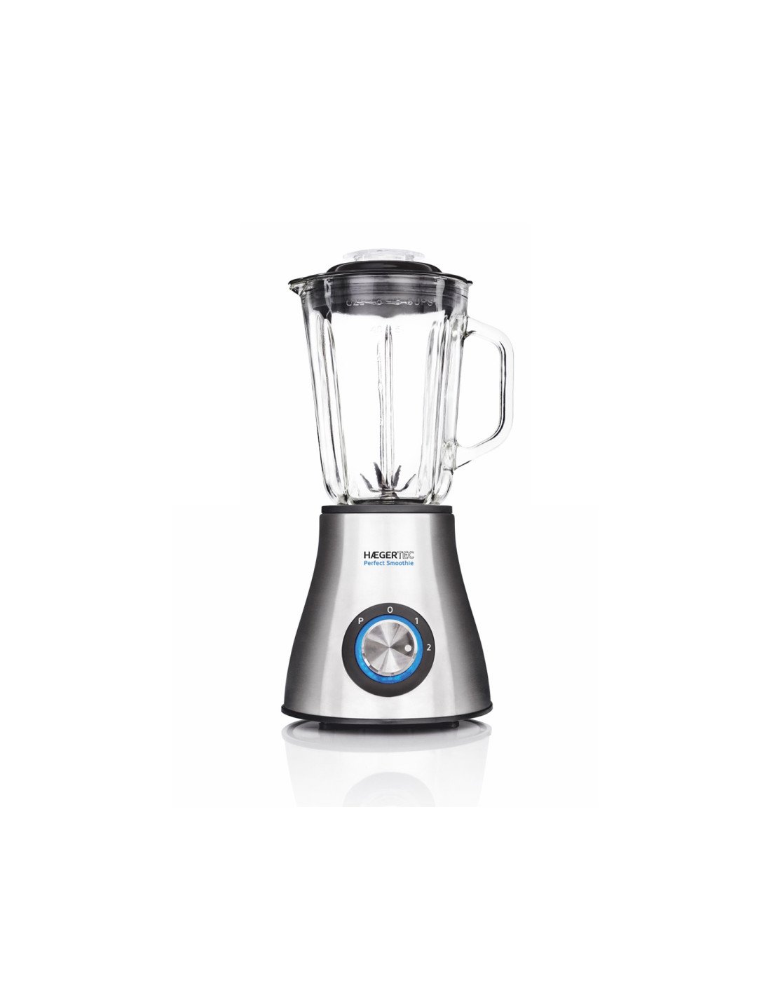Haeger LQ-600.007A licuadora 1,5 L Batidora de vaso 600 W Negro, Acero inoxidable, Transparente