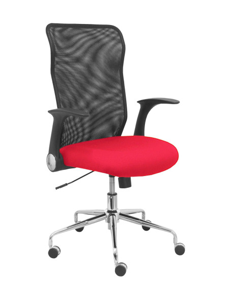 SILLA MINAYA RESPALDO MALLA NEGRO ASIENTO BALI ROJO 4031BALI350