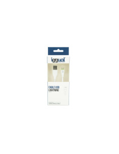 iggual cable USB-A/Lightning 100 cm blanco
